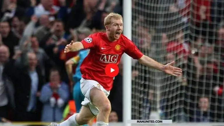 Paul Scholes scored a screamer vs Barcelona OTD in 2008 to lead Man United to UCL final Manchester United vs Barcelona 2008