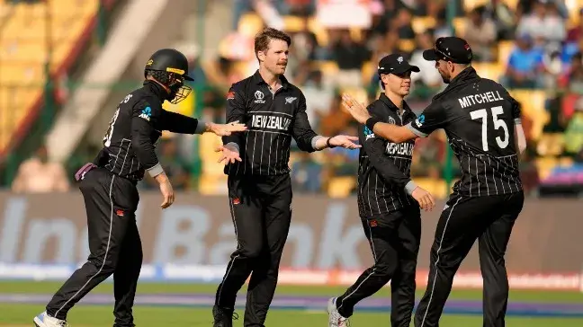 New Zealand cricket team during NZ vs SL CWC 2023 match