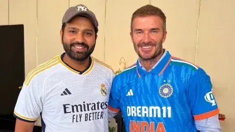'He was quite keen': Rohit Sharma candidly speaks on interacting with football legend David Beckham David Beckham, Rohit Sharma