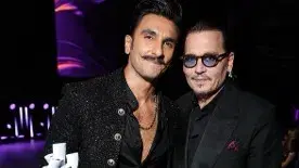 Johnny Depp reacts as Ranveer Singh thanks him in his acceptance speech at Red Sea Film Festival Ranveer Singh, Johnny Depp