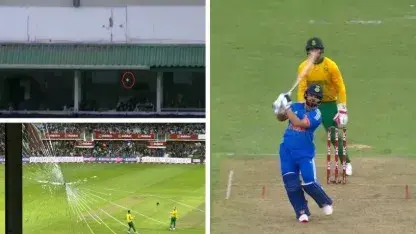 IND vs SA: Rinku Singh's monstrous six shatters media box window, commentators left astonished-WATCH Rinku Singh's colossal six breaks window of media box