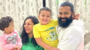 Rishab Shetty with his family