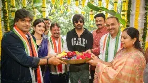 Ravi Teja led Mr Bachchan team to attend Ajay Devgn's Raid 2 opening ceremony in Mumbai Team Mr. Bachchan