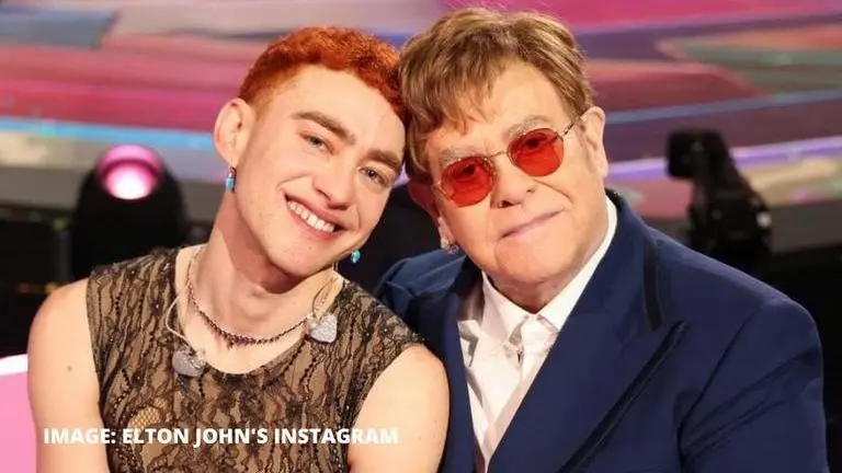Elton John and Years & Years' Olly Alexander perform 'It's A Sin' at the BRIT Awards 2021 elton john