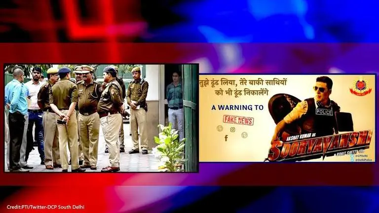 Delhi Police uses Sooryavanshi poster for warning fake news peddlers Delhi Police