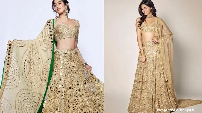 Janhvi Kapoor or Ananya Panday: Who wore the golden lehenga better? Janhvi Kapoor