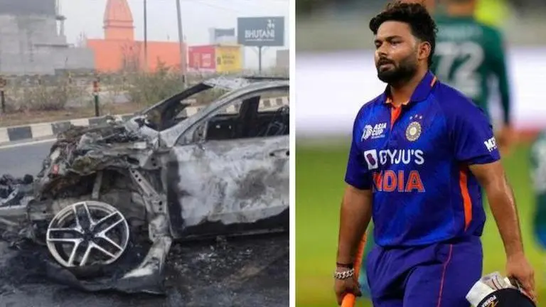 Rishabh Pant seriously injured after car collides with divider on Delhi-Dehradun highway Rishabh Pant, Pant, rishabh Pant car, rishabh pant car accident, rishabh pant accident, pant accident, rishabh pant car crash, pant car crash