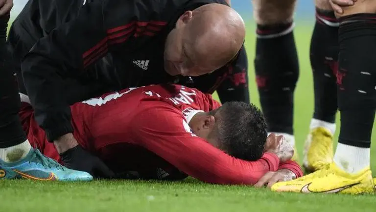 Manchester United star Raphael Varane in tears after being forced off injured amid FIFA World Cup scare Raphael Varane