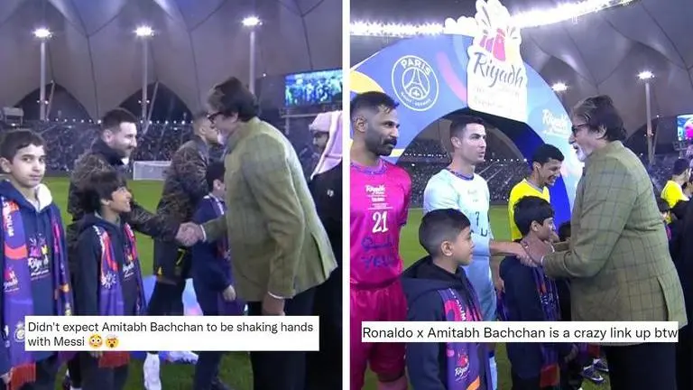 Messi and Ronaldo greeting Amitabh Bachchan ahead of match sends Twitter into a meltdown Ronaldo
