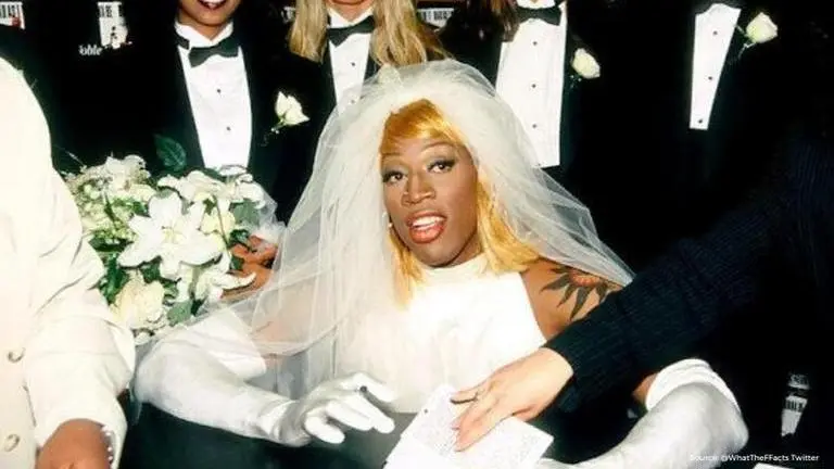 Dennis Rodman once put on a wedding dress and claimed he married himself in 1996 dennis rodman