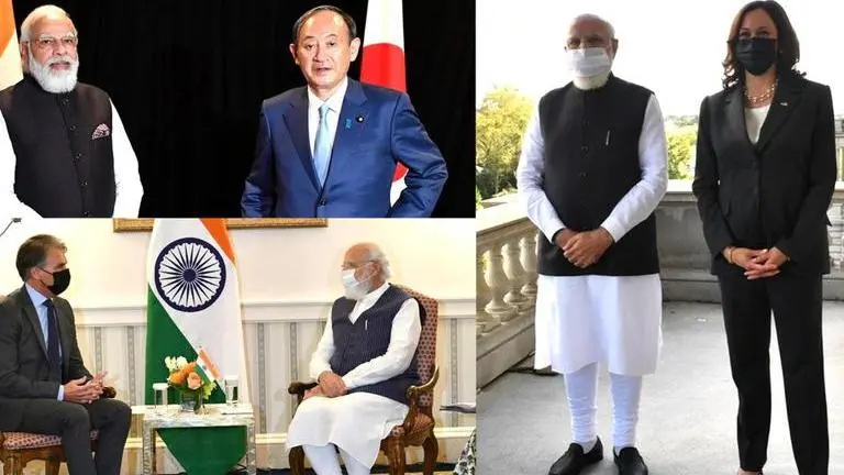 PM Modi hits the ground running on day 1 of US visit by meeting CEOs, Quad allies & US VP PM Modi, US