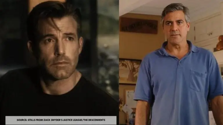 In Picture: Ben Affleck and George Clooney as their respective characters in Zack Snyder's Justice League and The Descendents
