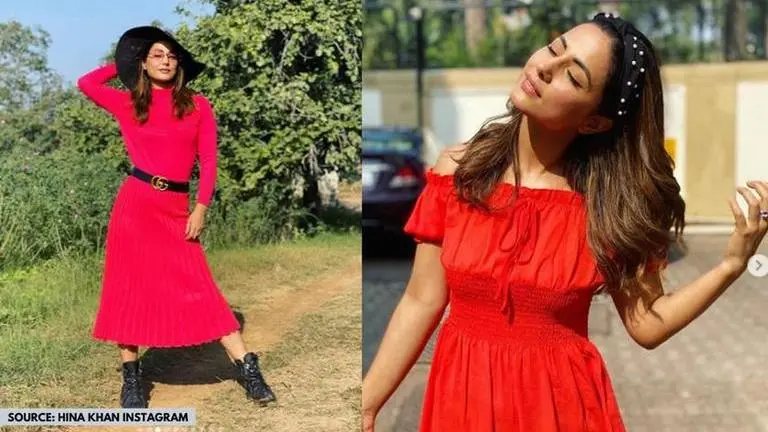 Everytime Hina Khan proved red is the colour of 'Love'; see pictures hina khan