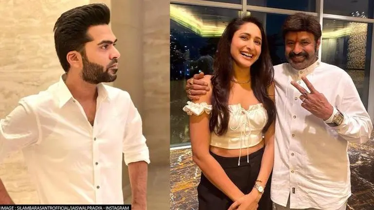 Silambarasan begins dubbing for 'Maanaadu'; Pragya Jaiswal & Balakrishna wrap up 'Akhanda' Silambarasan