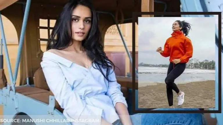Manushi Chhillar celebrates 'National Nutrition Week', shares beach workout session pics Manushi Chhillar