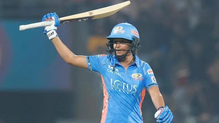 Mumbai Indians captain Harmanpreet Kaur hits first-ever half-century of WPL Harmanpreet Kaur