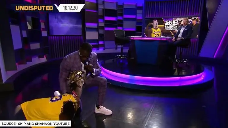 Shannon Sharpe brings real GOAT on set to celebrate LeBron James' 4th NBA ring Shannon Sharpe