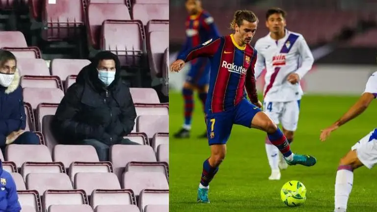 Lionel Messi left disappointed, shakes his head in stands after Barca's draw against Eibar lionel messi