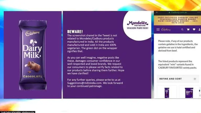 Cadbury clarifies over beef row, says 'products sold in India don't contain gelatine' Cadbury