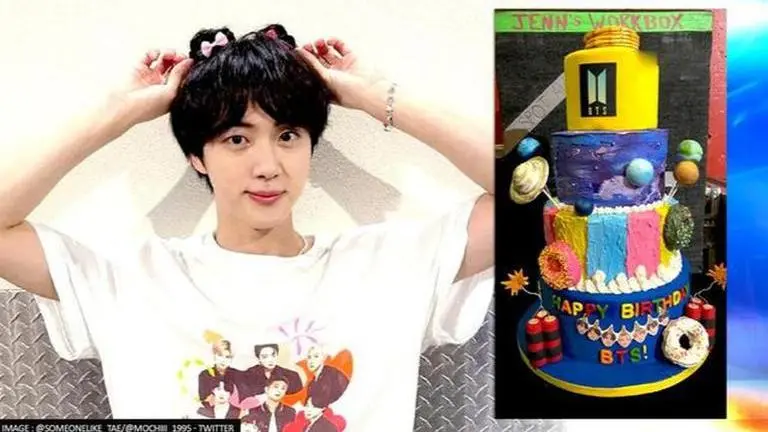 BTS presented with a 'Happy birthday BTS' cake on Jin's birthday; leaves ARMY confused BTS ARMY