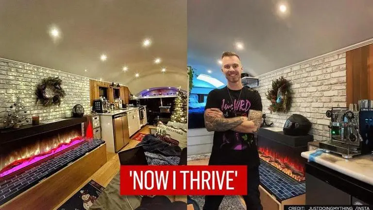 Man converts 90s school bus into a dream bachelor pad after losing job, fiancé in pandemic school bus