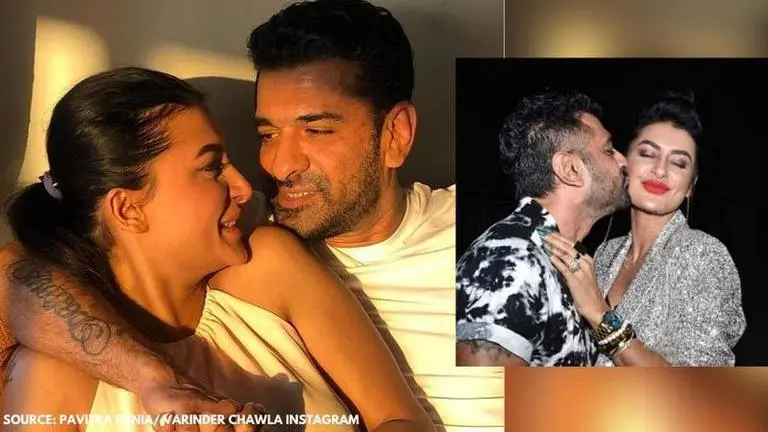 Eijaz Khan & Pavitra look smitten as the former plants kiss on her cheeks at Naina's party Eijaz Khan