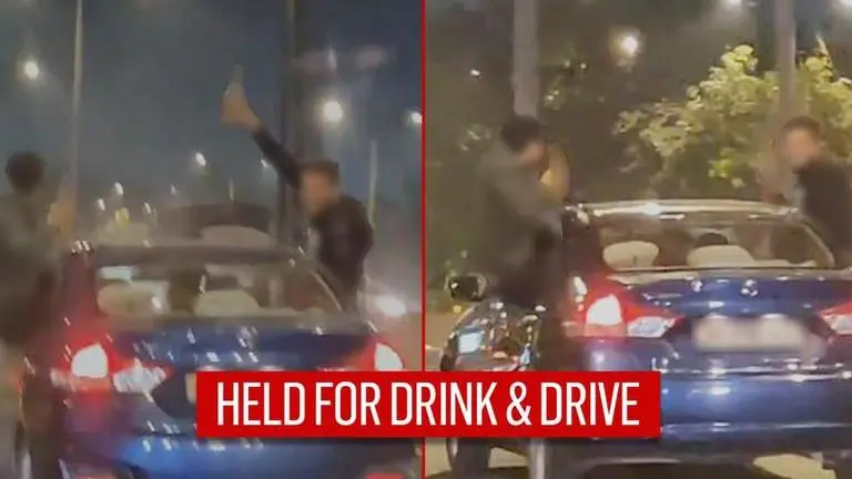 3 men arrested in Mumbai after viral video of them hanging out of moving car with drinks Mumbai