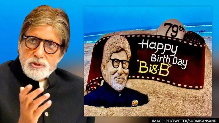 Amitabh Bachchan turns 79: Odisha sand artist extends wishes with a beautiful sculpture Amitabh Bachchan, Amitabh Bachchan's birthday, Sudarsan Pattnaik
