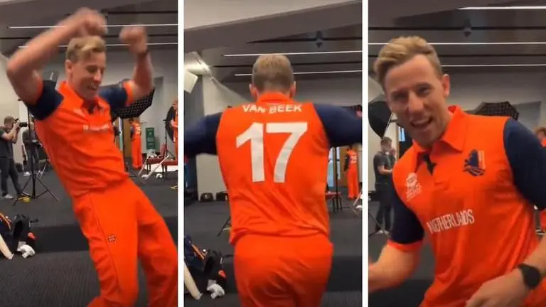 Netherlands' cricketer's dazzling dance performance during T20 WC photoshoot goes viral Netherlands' Logan van Beek