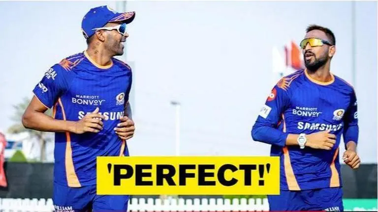 IPL 2020: Mumbai Indians click a 'Perfect' picture of the charismatic Pandya brothers Hardik Pandya