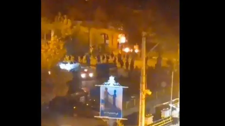 Late Iran leader Rouhollah Khomeini's residence set on fire by angry protesters Iran