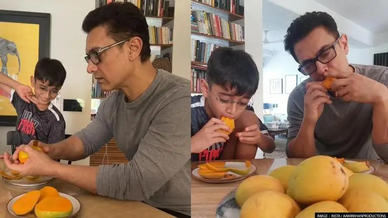 Aamir Khan relishes mangoes with his son Azad in cute latest post; See pics Aamir Khan