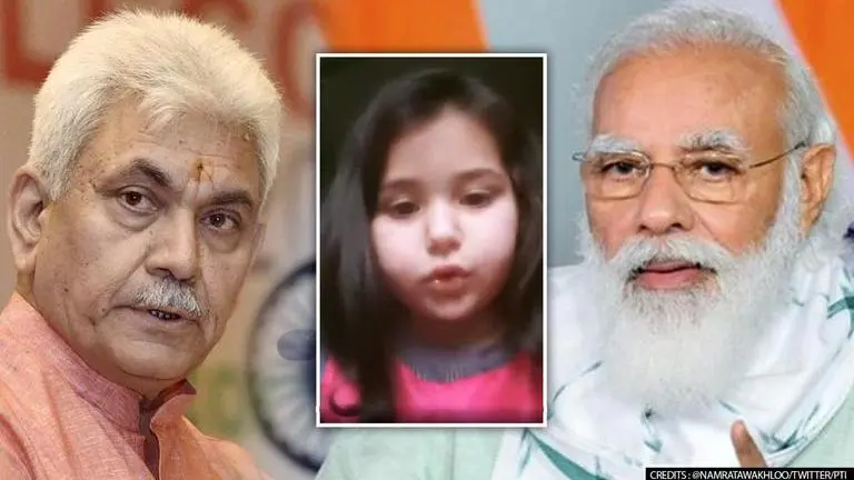 'No homework till class 5': J&K LG shares New edu policy on 6-yr-old Kashmiri girl's plea LG Manoj Sinha/Kashmiri Girl