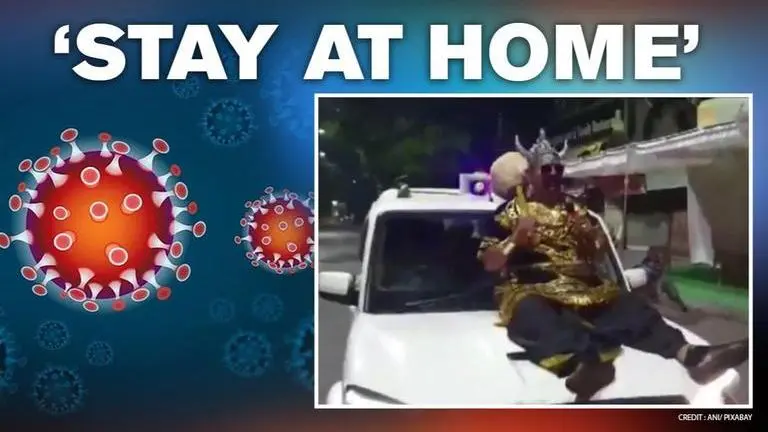 COVID-19: Indore constable dresses as 'Yamraj' to spread awareness, says 'stay at home' COVID-19