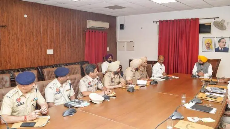 Punjab CM Mann holds high-level meeting with police officers to make state 'drug-free' Bhagwant Mann