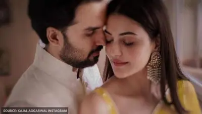 Newlywed Kajal Aggarwal celebrates 1st Karwa Chauth with husband Gautam Kitchlu; see pics kajal aggarwal