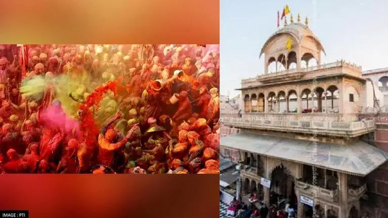 Holi 2022: Devotees celebrate festival in Vrindavan's Banke Bihari temple with full fervor Holi 2022