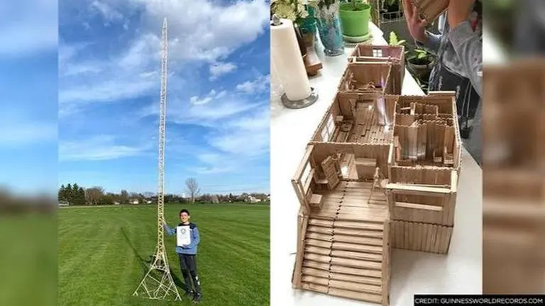 12-year-old Illinois boy builds world's tallest popsicle stick tower, bags Guinness title Chicago