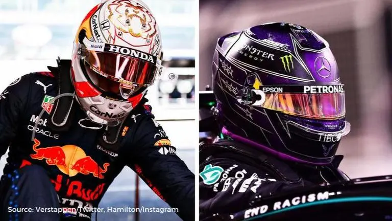 Max Verstappen and Lewis Hamilton