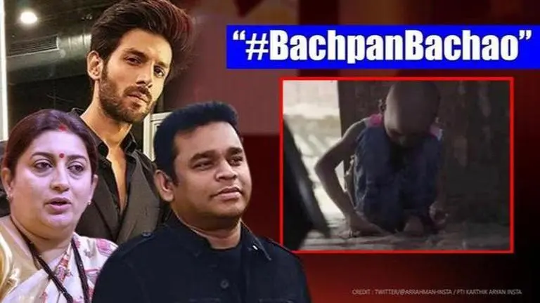 'Child abuse needs to stop': Kartik Aaryan, Smriti Irani, Rahman share hard-hitting video 'Child abuse needs to stop': Kartik Aaryan, Smriti Irani, Rahman share hard-hitting video