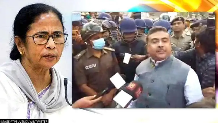 Suvendu Adhikari slams TMC, Mamata Banerjee for 'forcing Police to stop BJP' Suvendu Adhikari