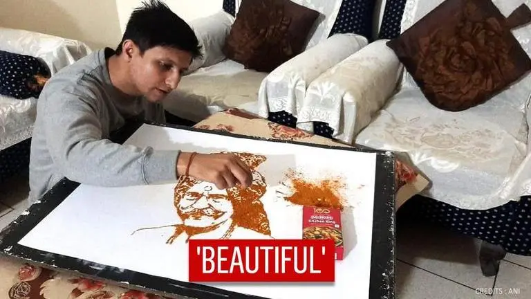 Artist designs MDH owner Mahashay Gulati's portrait with spices; netizens pay tribute MDH