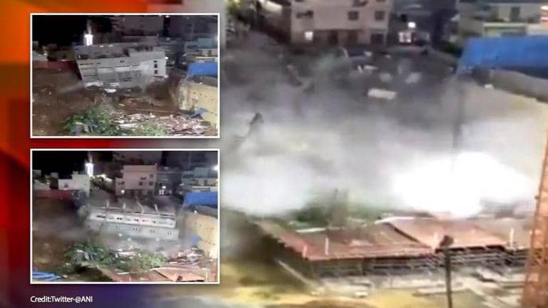 Bengaluru: 3-storied building's collapse caught on camera; no ...