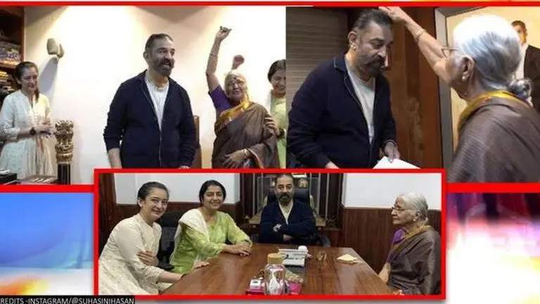 Kamal Haasan had sweet family moment before filing nomination; Akshara roots for 'Bapuji' Kamal Haasan had sweet family moment before filing nomination; Akshara roots for 'Bapuji'
