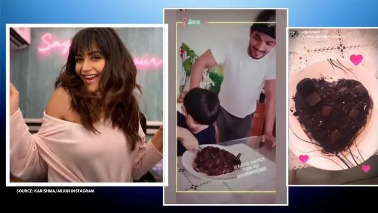 Arjun Bijlani's family relishes sweet surprise cake sent by Karishma Tanna Arjun Bijlani KARISHMA TANNA