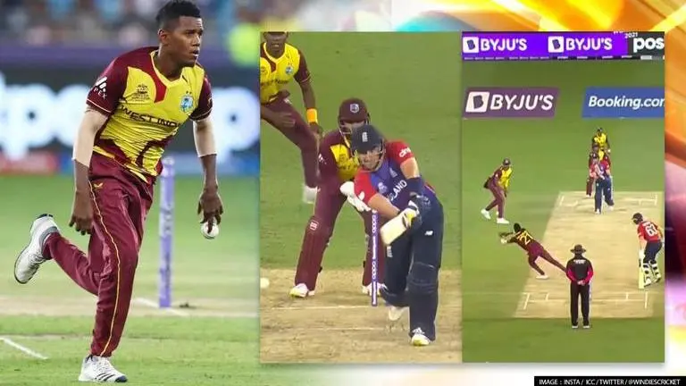 Akeal Hosein grabs a stunner to dismiss Livingstone; fans hail 'best ever caught & bowled' Akeal Hosein