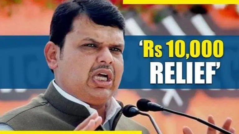 Maha CM Fadnavis announces Rs 10,000 crore relief for farmers Fadnavis