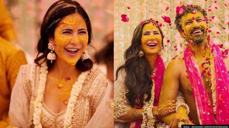 Katrina-Vicky's Haldi Ceremony: Decoding bride & groom's graceful white-themed ensemble Katrina-Vicky's Haldi Ceremony