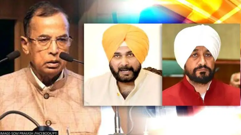 Sidhu-Channi dispute shows how Congress is failing in Punjab: Som Prakash mocks infighting Navjot Singh Sidhu