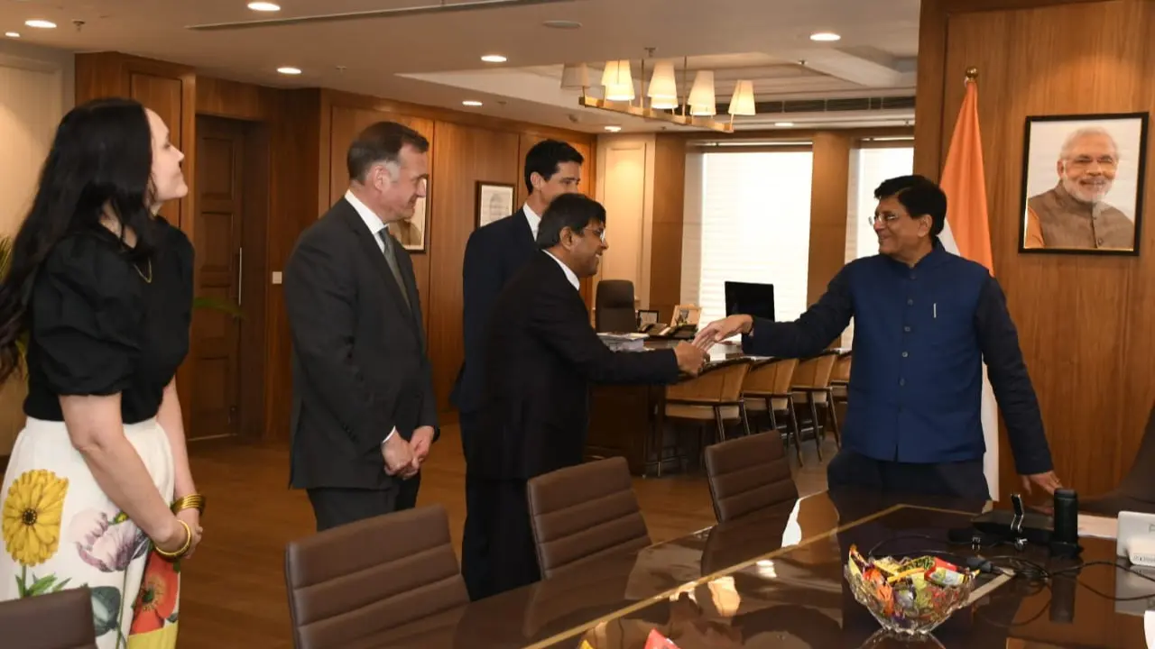 Indian cos ink pact with WTC Utah delegation for trade, investment and overseas education Commerce Minister Piyush Goyal with India Trade 2024 Delegation